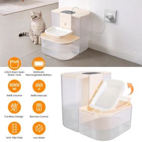 Smart Automatic Pet Water Dispenser, Automatic Pet Water Dispenser With Dual Tank,Dual Tank Filtration 4.5L Cordless Water Fountain With Remote C (Option: Defaulttitle)